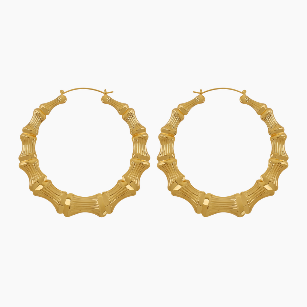 Bamboo Hoop Earrings