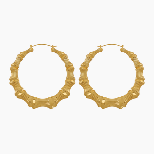 Bamboo Hoop Earrings
